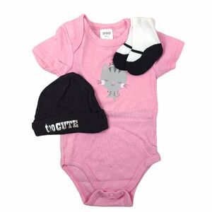CJP Pink 3 Peice Size 6-9 Months Onesie